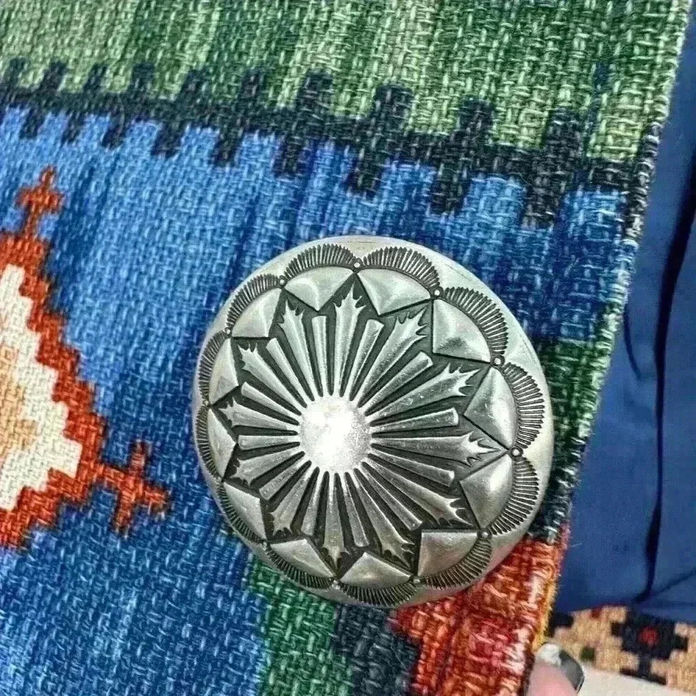 Wraps Western lightweight Native Aztec Vest Size M Brown Blue Open Wraps TC1 - Picture 4 of 5